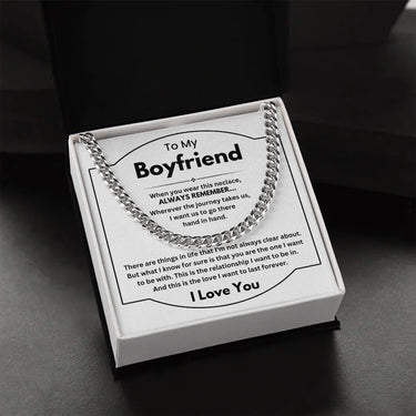 To My Boyfriend - Cuban Link Chain - Gift Set - SLDDL0088 - Sunshine Letters Co